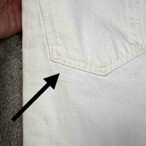 Frame Le Jane Crop Distressed Straight-Leg Jean 27 White Rumpled Blanc Destruct - Picture 15 of 15